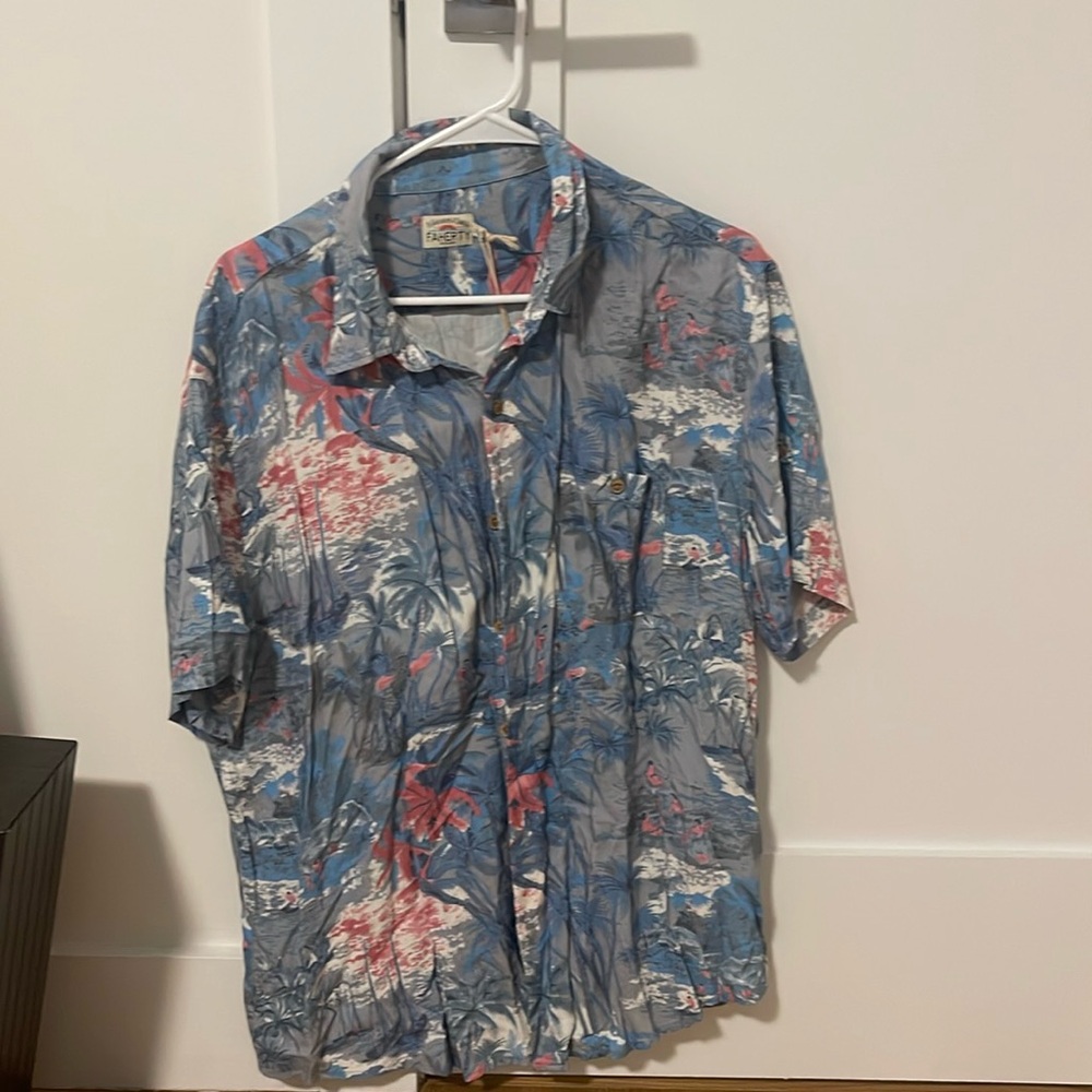 Faherty NEW WITH TAGS Short sleeve island shirt XL
